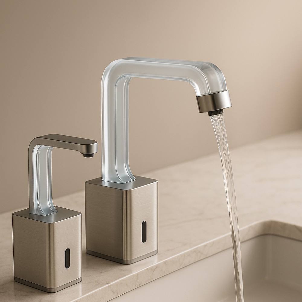 Fontana CleanMotion Silver wall-mounted touchless flush valve